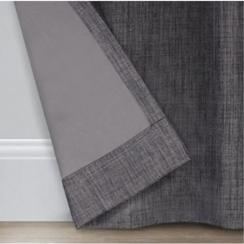 Eclipse 63"x52" Rowland Blackout Curtain Panel (One Panel) Charcoal - Picture 6 of 9